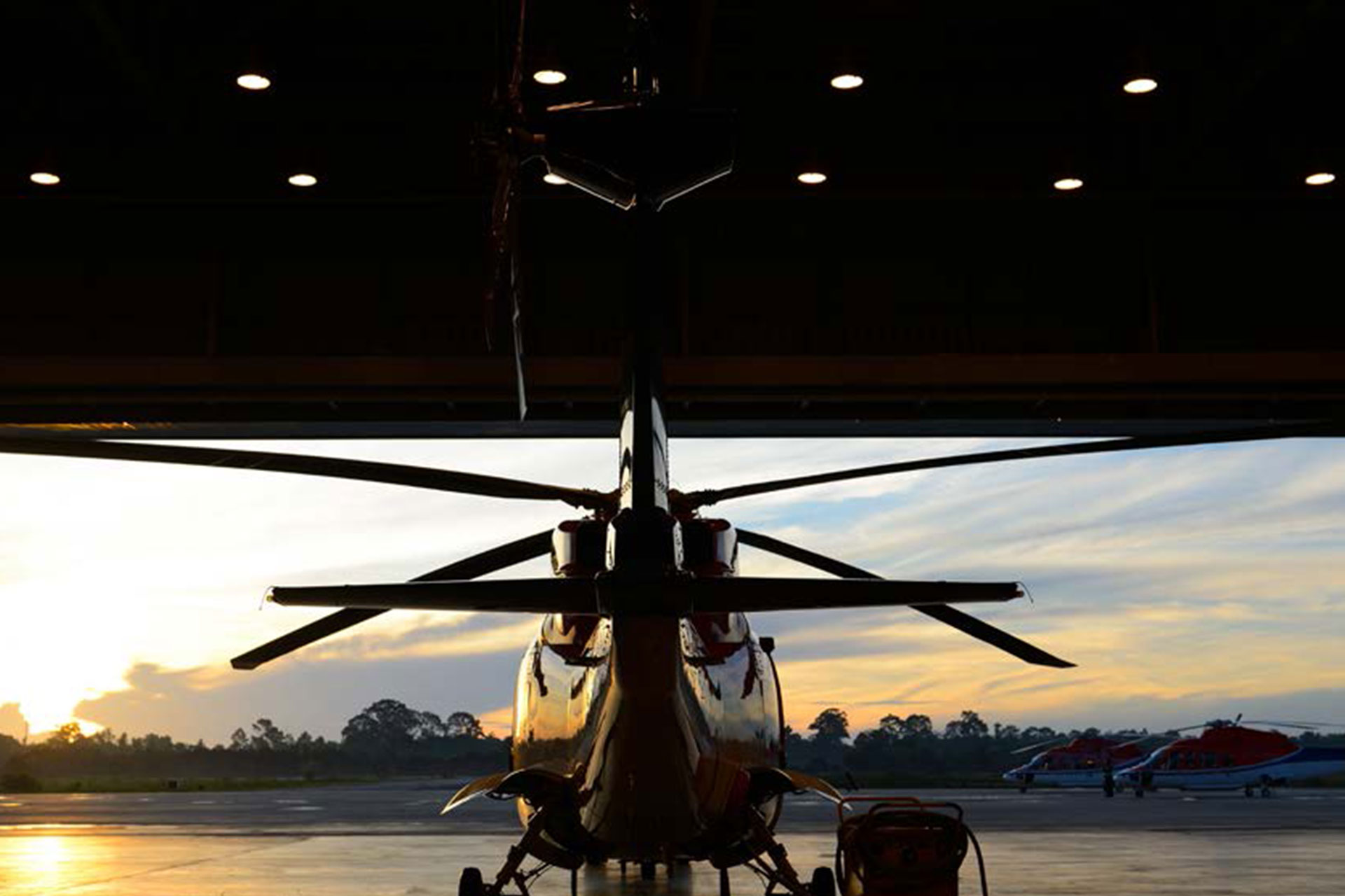 Aerospace hangar interior